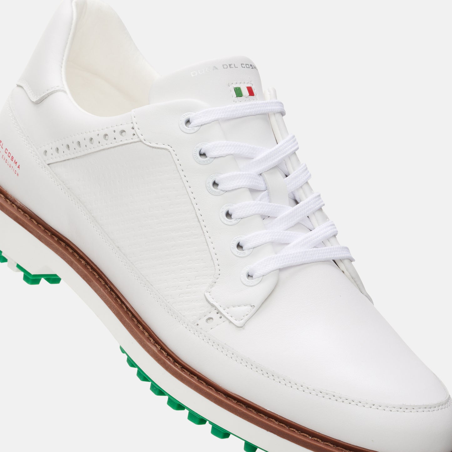 Men's White Golf Shoes, Men's Waterproof Golf Shoes, Men's Golf Shoes Duca del Cosma, Classic Golf Shoes