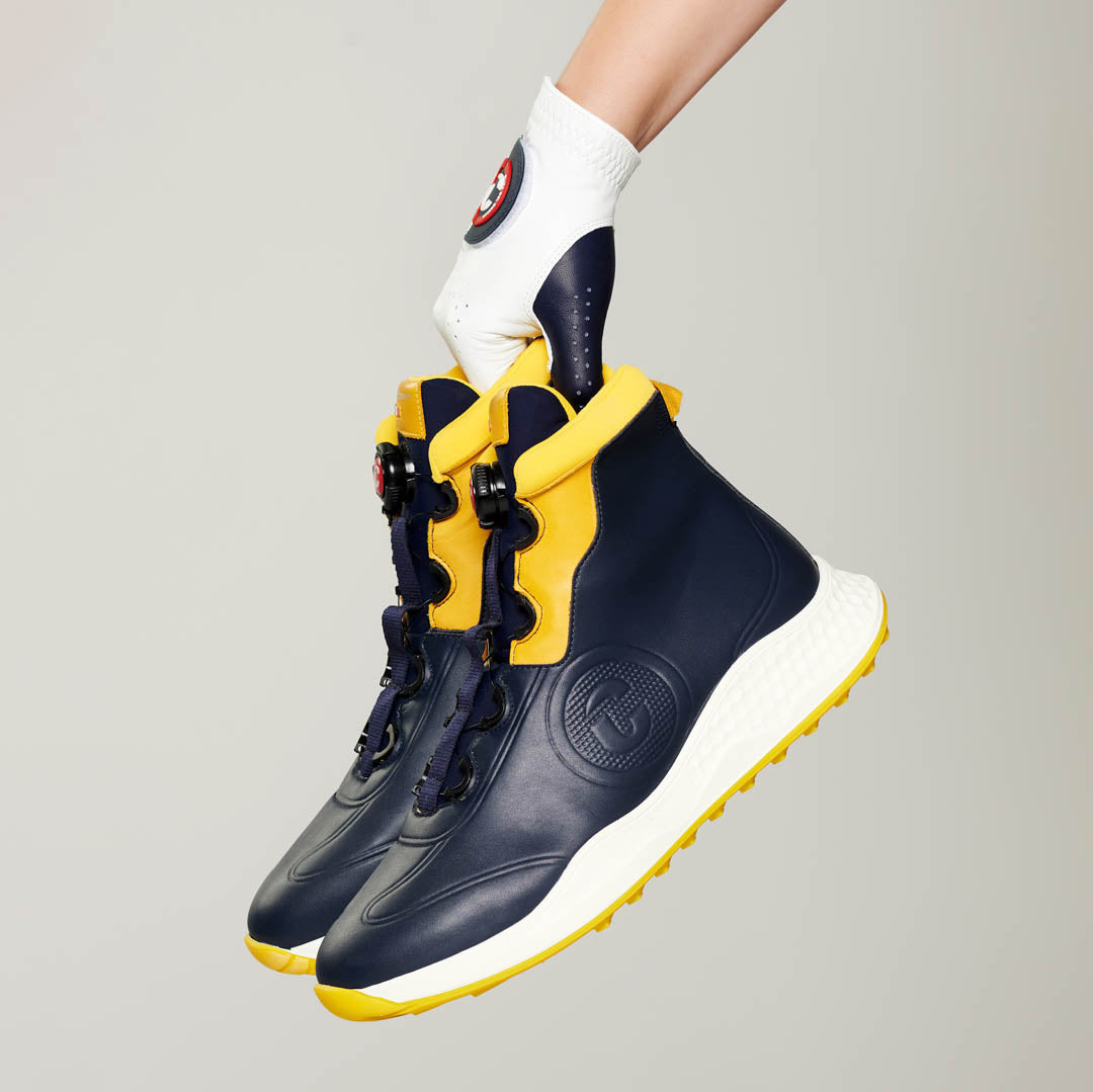 Bologna - Navy/Yellow Men Winter Golf Shoes
