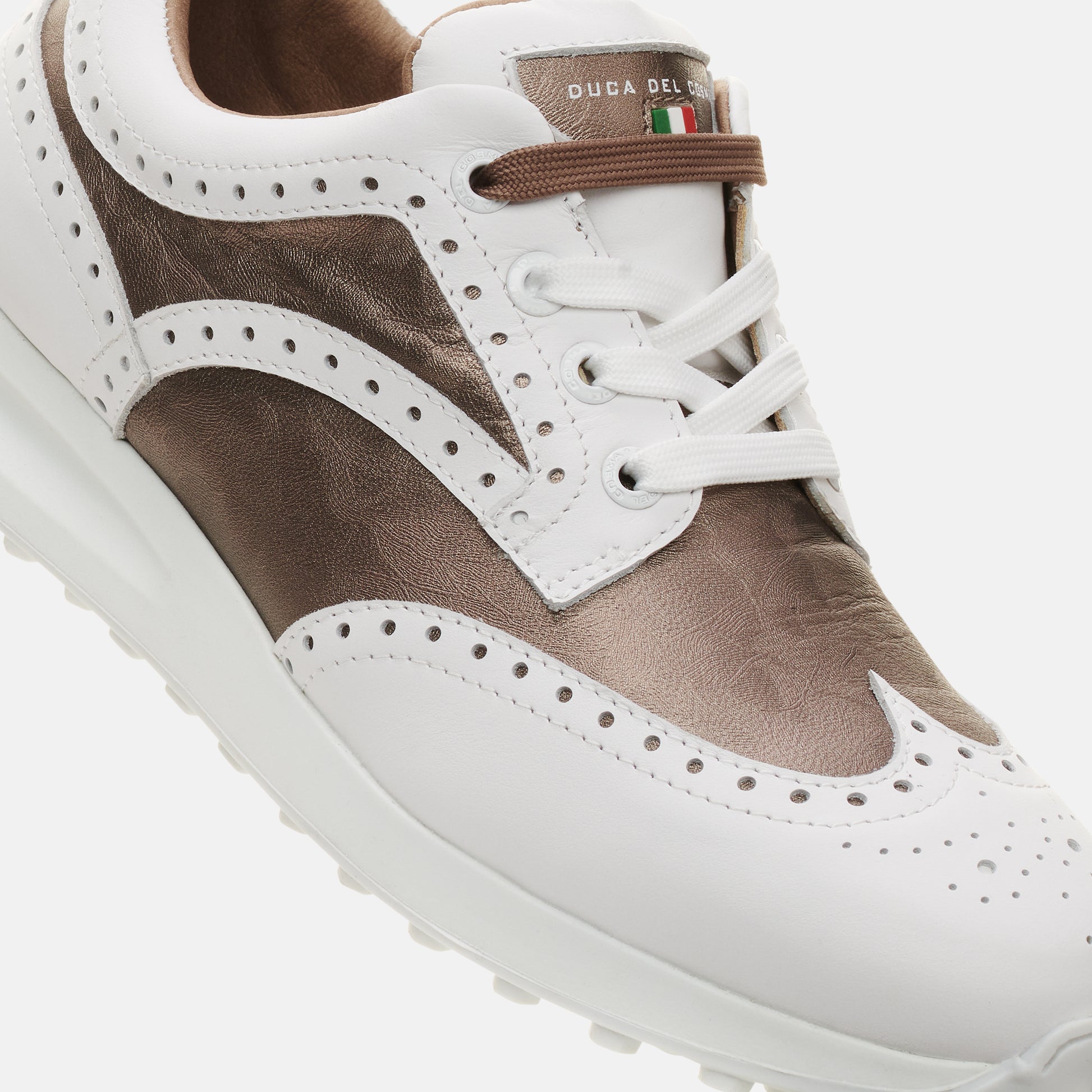 Serena Zapatos de Golf Mujer Blanco/Topo – Duca del Cosma Global