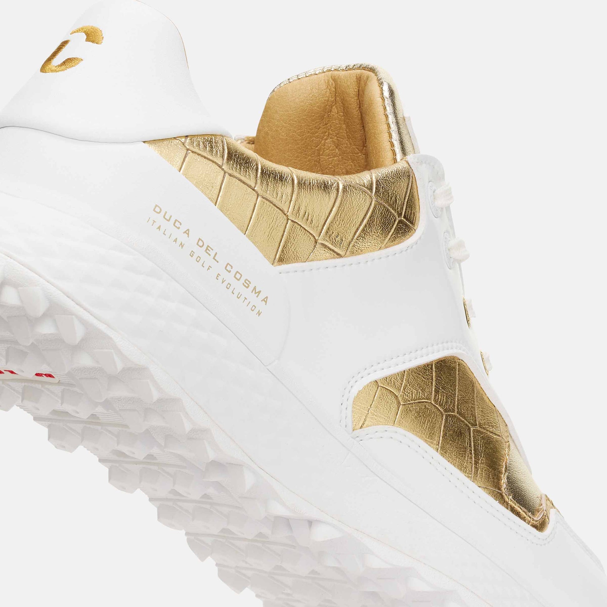 White Golf Shoes, Gold Golf Shoes, Lightweight Women's Golf Shoes Duca del Cosma, Spikeless Golf Shoes, Waterproof Golf Shoes.