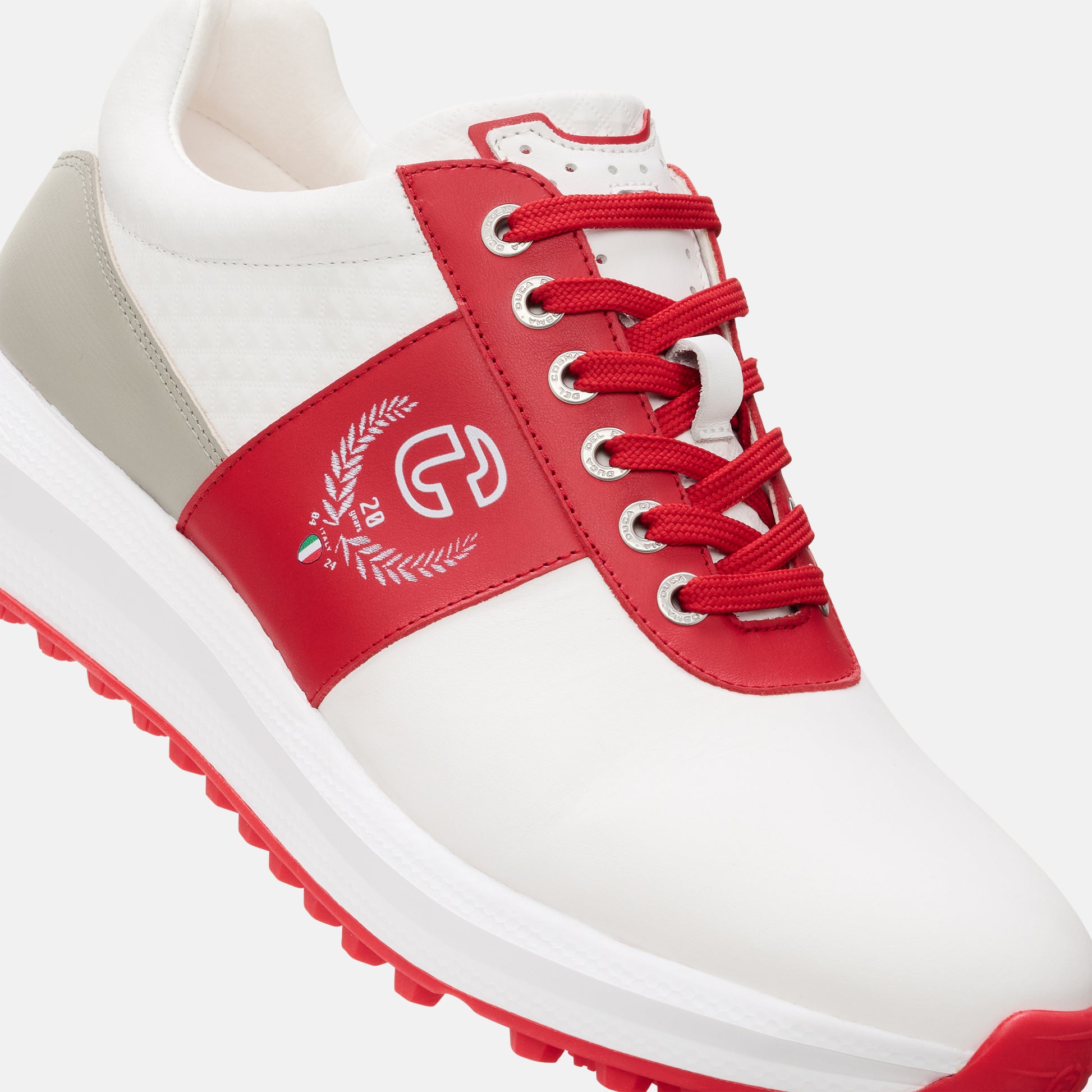 White Golf Shoes, Men's Red Golf Shoes, Men's Golf Shoes Duca del Cosma, Spikeless Golf Shoes, Waterproof Golf Shoes.