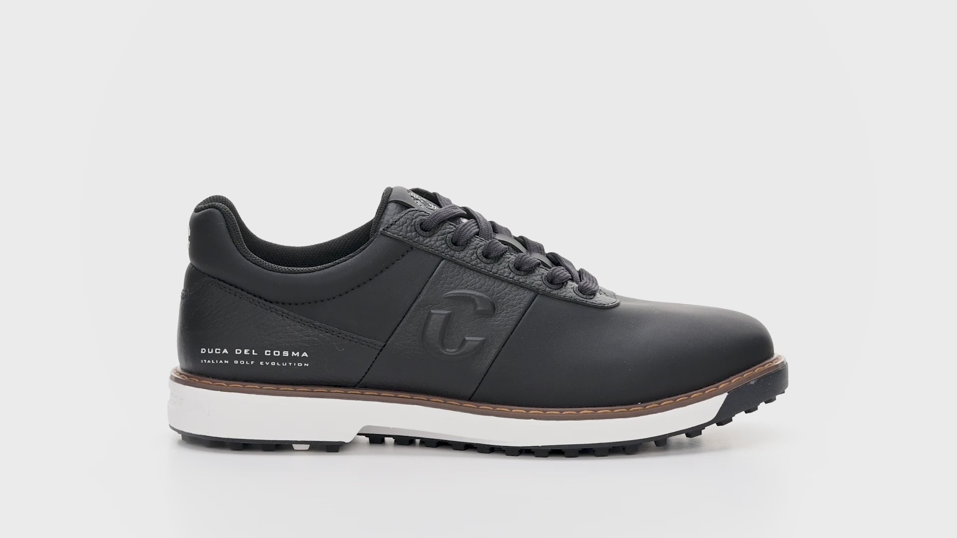Black Leather Golf Shoes Bosco - Black – Duca del Cosma Global